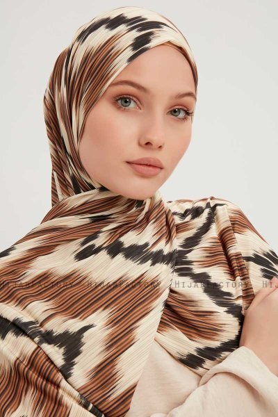 Tansu - Brown Patterned Hijab