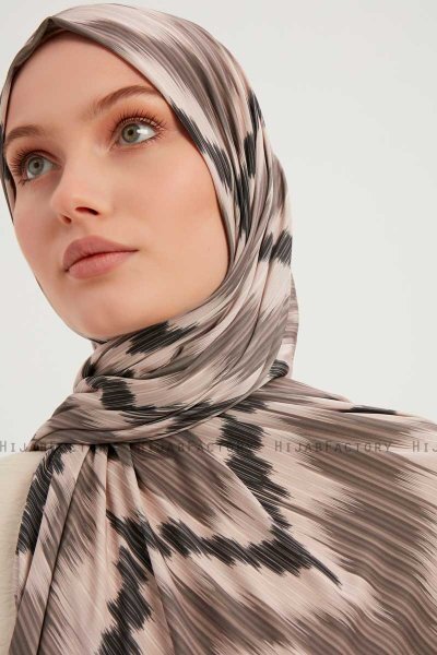 Tansu - Light Brown Patterned Hijab