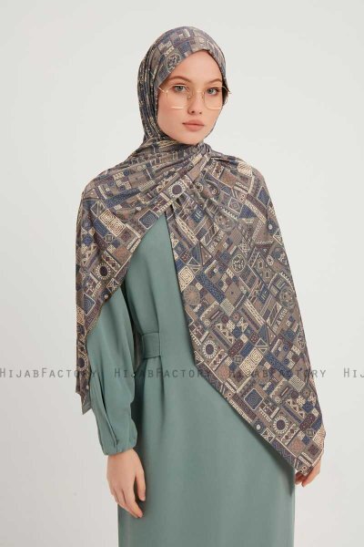 Gulya - Bordeaux Patterned Hijab