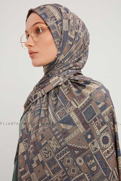 Gulya - Bordeaux Patterned Hijab