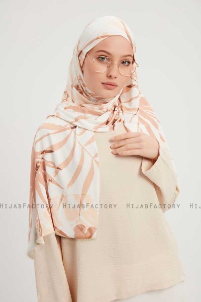 Ezmeray - Beige Patterned Hijab