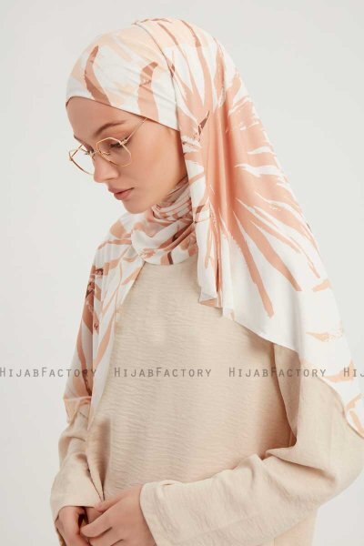 Ezmeray - Beige Patterned Hijab