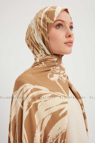Ezmeray - Brown Patterned Hijab