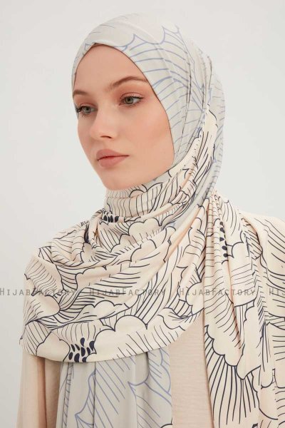 Fadime - Blue Patterned Hijab