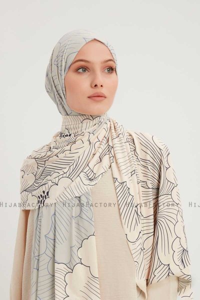 Fadime - Blue Patterned Hijab