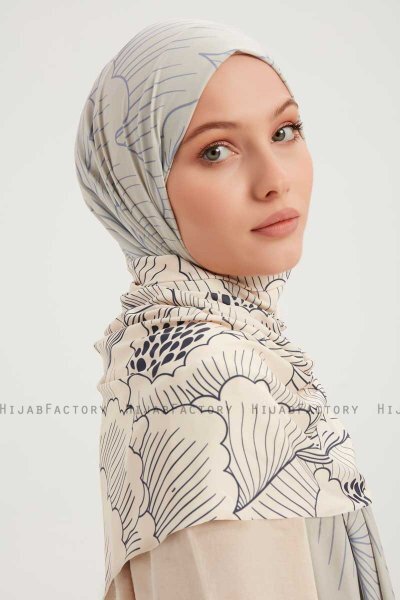 Fadime - Blue Patterned Hijab