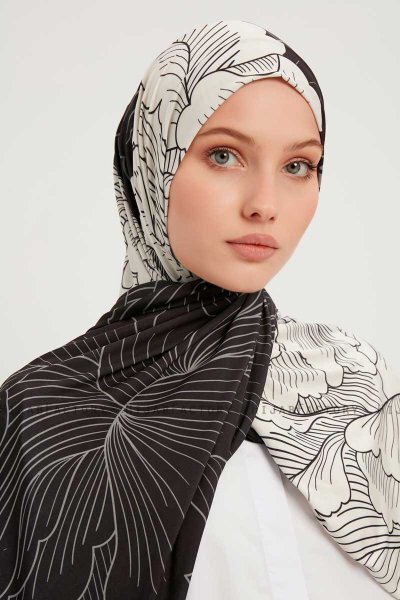 Fadime - White Patterned Hijab
