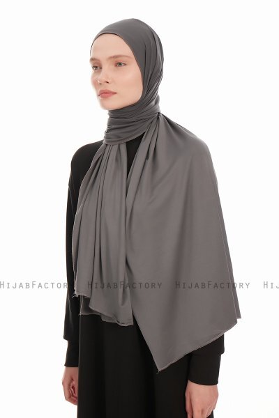 Farah - Dark Grey Jersey Hijab