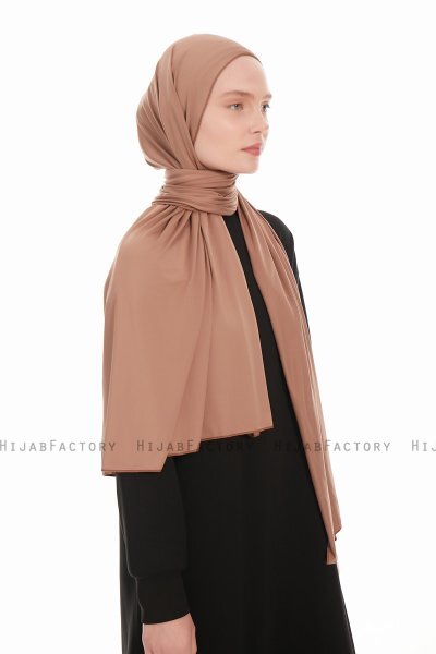 Farah - Light Brown Jersey Hijab