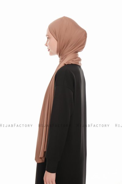Farah - Light Brown Jersey Hijab