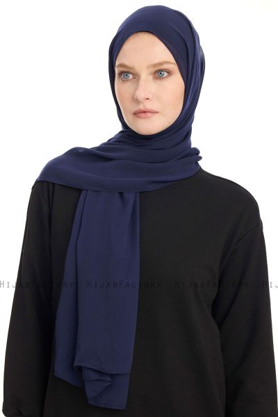 Chiffon Hijab - Navy Blue