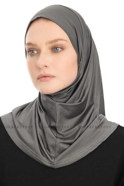 Yazmin - Dark Grey Amira Hijab Ready To Wear