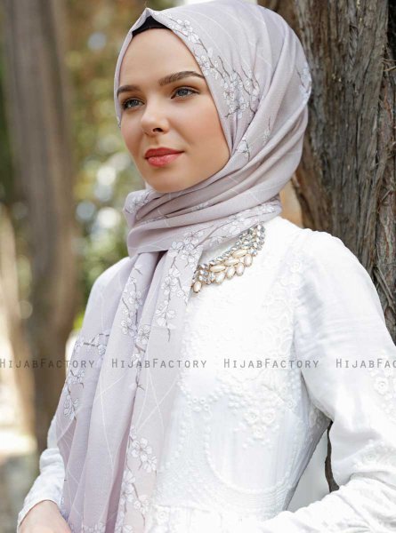 Abira - Dusty Pink Patterned Hijab - Sal Evi