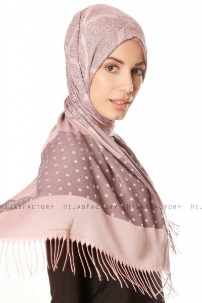 Alev - Dusty Pink Patterned Hijab