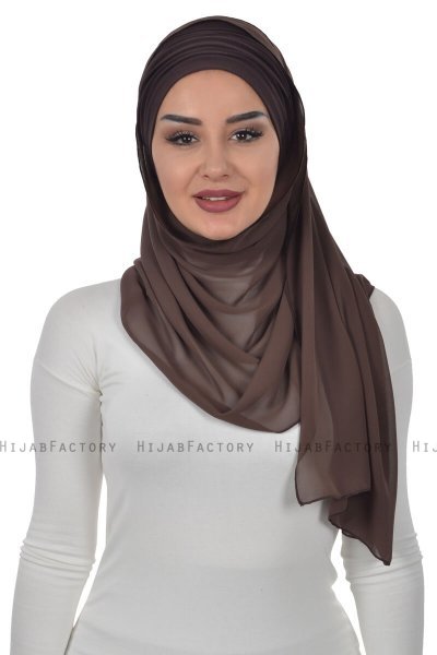 Alva - Brown Practical Hijab & Underscarf