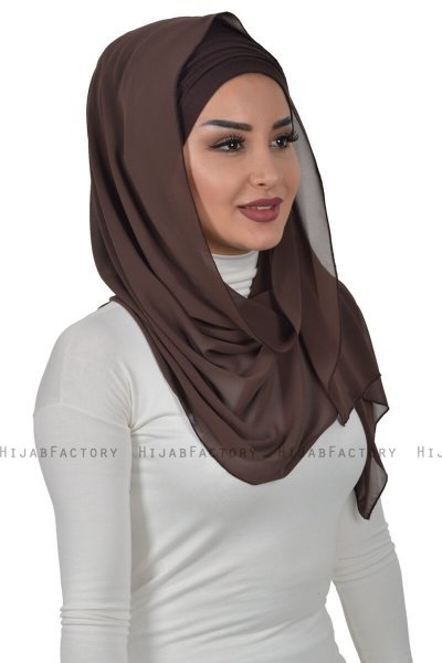 Alva - Brown Practical Hijab & Underscarf