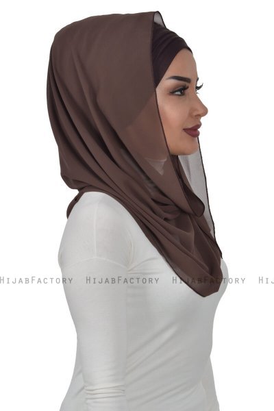 Alva - Brown Practical Hijab & Underscarf