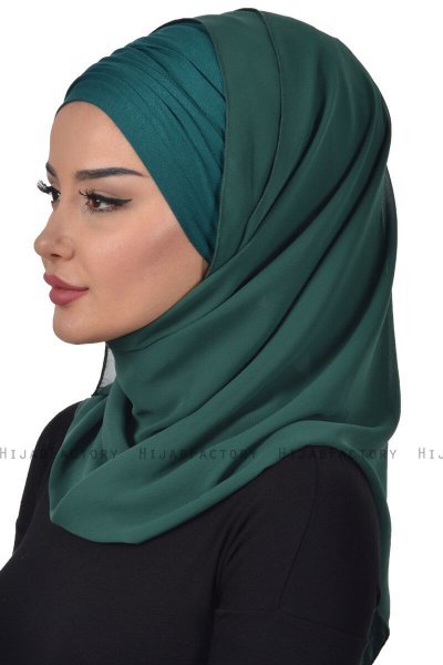 Alva - Dark Green Practical Hijab & Underscarf