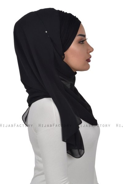 Alva - Black Practical Hijab & Underscarf