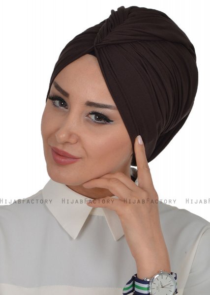 Amy - Brown Cotton Turban - Ayse Turban