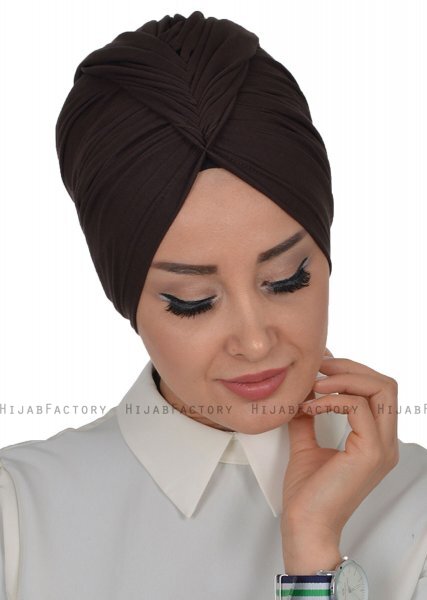 Amy - Brown Cotton Turban - Ayse Turban