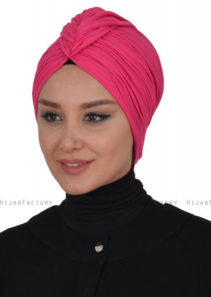 Amy - Fuchsia Cotton Turban - Ayse Turban