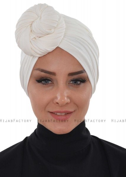 Amy - Offwhite Cotton Turban - Ayse Turban
