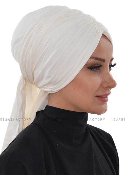 Amy - Offwhite Cotton Turban - Ayse Turban