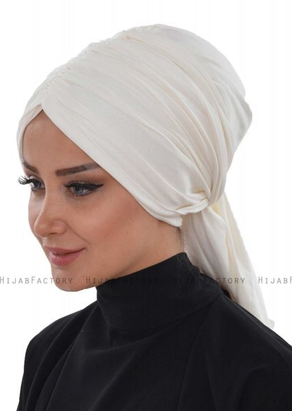 Amy - Offwhite Cotton Turban - Ayse Turban