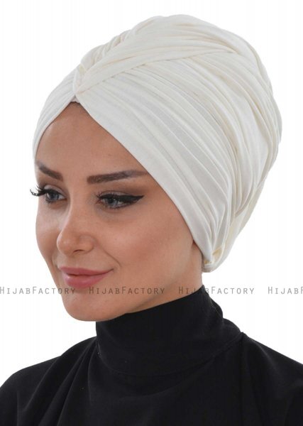 Amy - Offwhite Cotton Turban - Ayse Turban