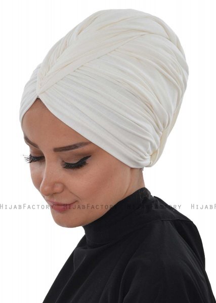 Amy - Offwhite Cotton Turban - Ayse Turban