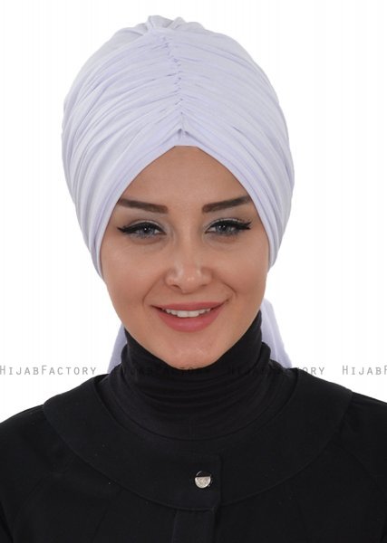 Amy - White Cotton Turban - Ayse Turban