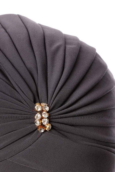 Arwa - Anthracite Crepe Chiffon Turban - Sehr-i Sal