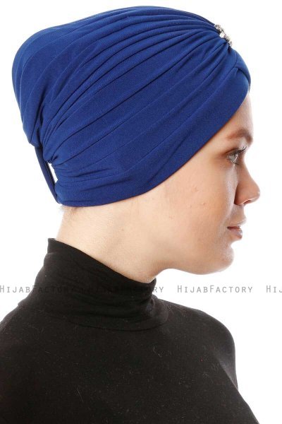 Arwa - Blue Crepe Chiffon Turban - Sehr-i Sal