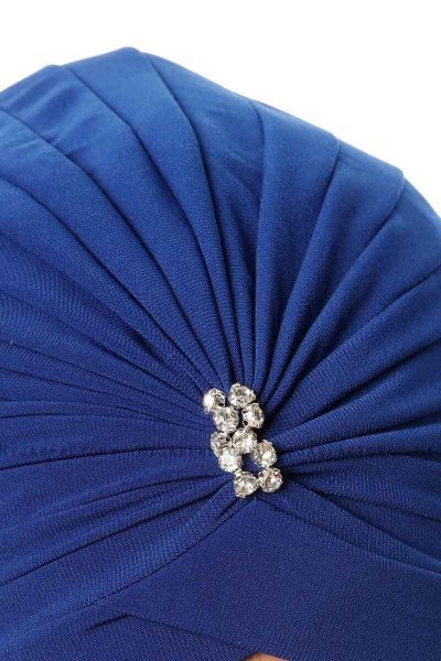 Arwa - Blue Crepe Chiffon Turban - Sehr-i Sal