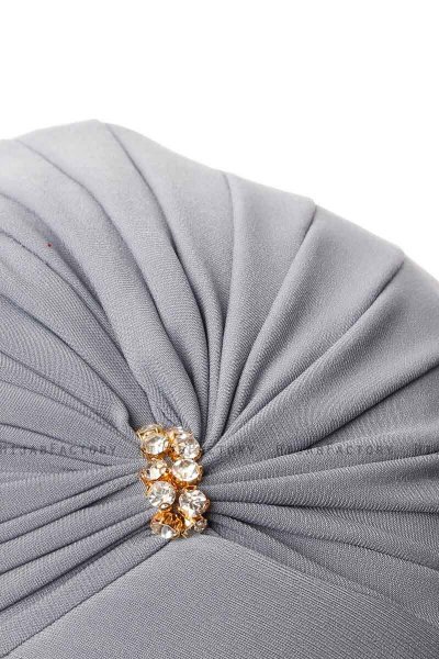 Arwa - Grey Crepe Chiffon Turban - Sehr-i Sal