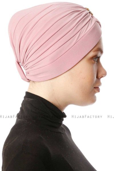 Arwa - Dark Pink Crepe Chiffon Turban - Sehr-i Sal