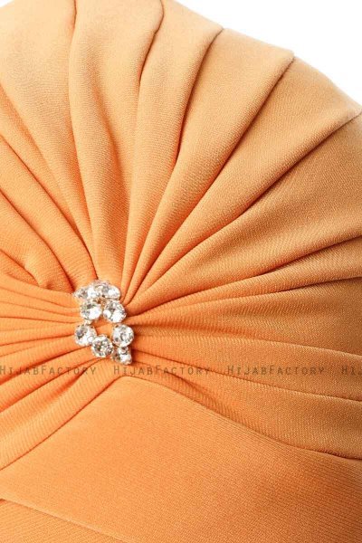 Arwa - Orange Crepe Chiffon Turban - Sehr-i Sal