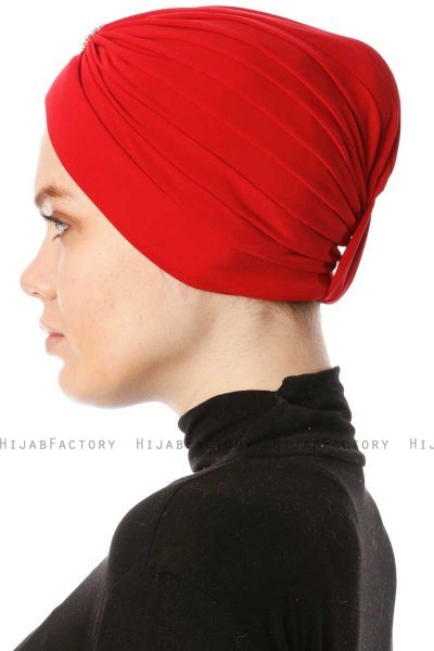 Arwa - Red Crepe Chiffon Turban - Sehr-i Sal