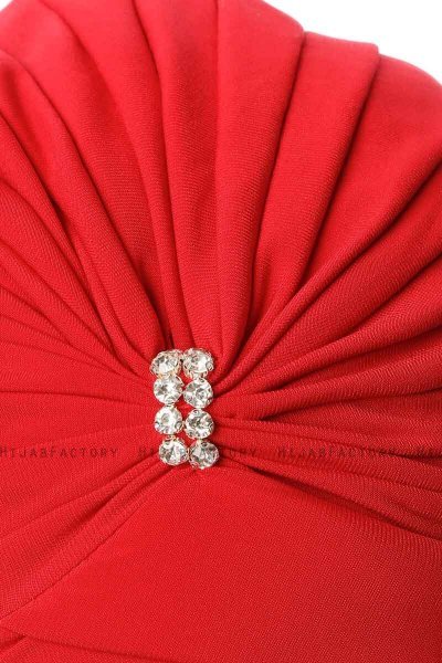 Arwa - Red Crepe Chiffon Turban - Sehr-i Sal