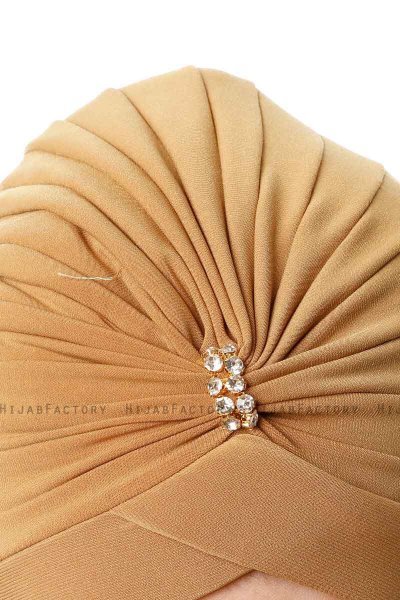 Arwa - Mustard Crepe Chiffon Turban - Sehr-i Sal