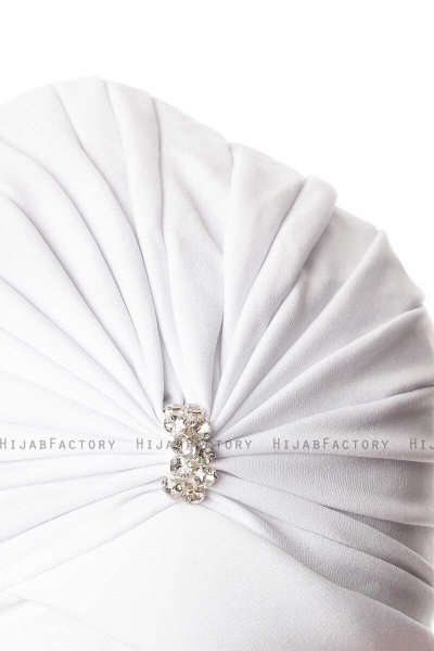 Arwa - White Crepe Chiffon Turban - Sehr-i Sal