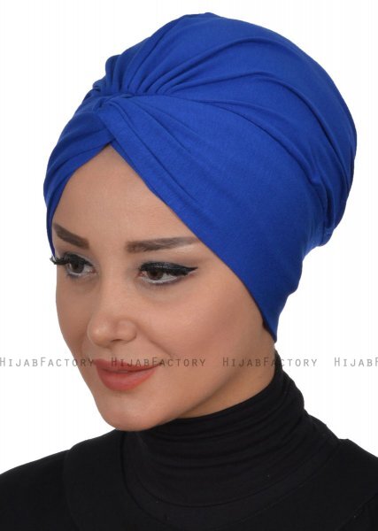 Astrid - Blue Cotton Turban - Ayse Turban