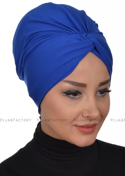 Astrid - Blue Cotton Turban - Ayse Turban