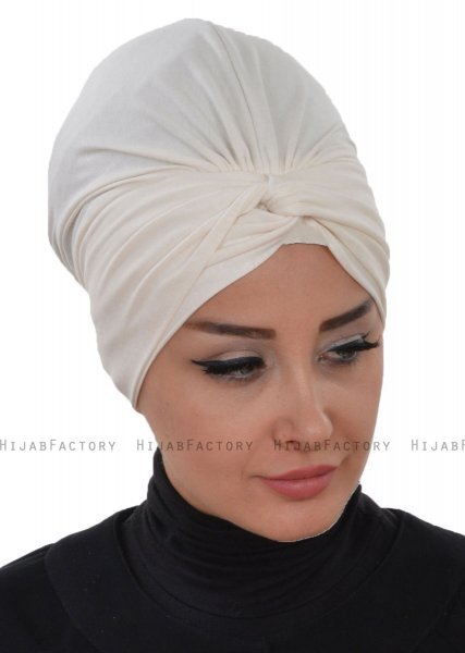 Astrid - Creme Cotton Turban - Ayse Turban