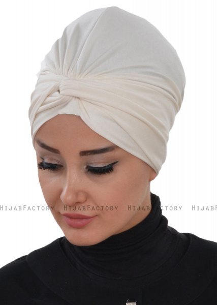 Astrid - Creme Cotton Turban - Ayse Turban