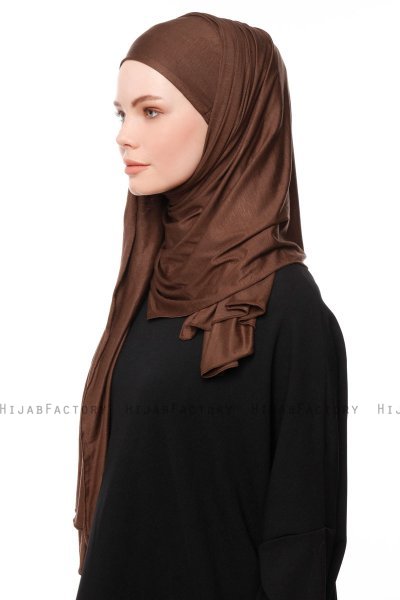 Asya - Brown Practical Viskos Hijab