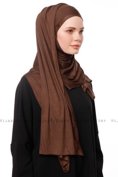 Asya - Brown Practical Viskos Hijab