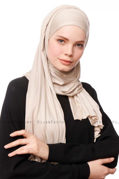 Asya - Light Taupe Practical Viskos Hijab