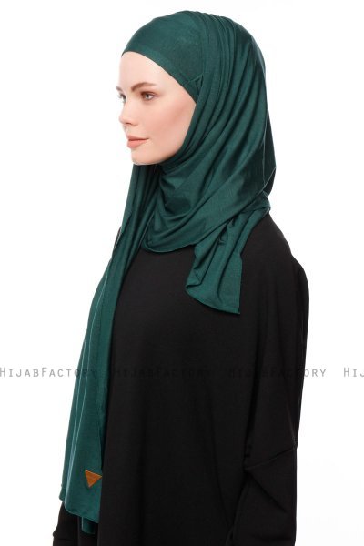 Asya - Dark Green Practical Viskos Hijab